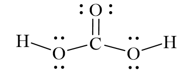 Công thức Lewis của H2CO3