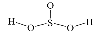 Công thức Lewis của H2SO3