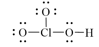 Công thức Lewis của HClO3