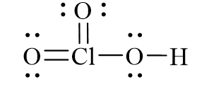 Công thức Lewis của HClO3