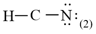 Công thức Lewis của HCN