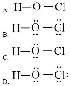 Công thức Lewis của HOCl