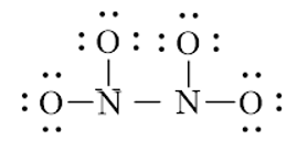 Công thức Lewis của N2O4