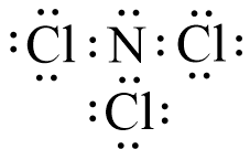 Công thức Lewis của NCl3