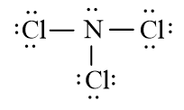 Công thức Lewis của NCl3