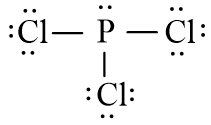 Công thức Lewis của PCl3