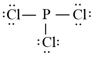 Công thức Lewis của PCl3