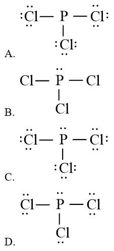 Công thức Lewis của PCl3