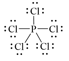 Công thức Lewis của PCl5