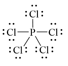 Công thức Lewis của PCl5