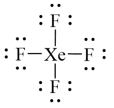 Công thức Lewis của XeF4