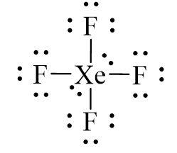 Công thức Lewis của XeF4