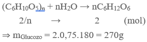 Thủy phân tinh bột hoặc xenlulozơ | (C6H10O5)n  + H2O → nC6H12O6  | (C6H10O5)n ra C6H12O6