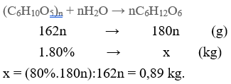 Thủy phân tinh bột hoặc xenlulozơ | (C6H10O5)n  + H2O → nC6H12O6  | (C6H10O5)n ra C6H12O6