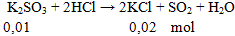 K2SO3 + 2HCl → 2KCl + SO2 + H2O | Cân bằng phương trình hóa học