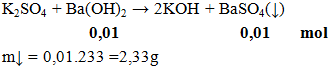 K2SO4 + Ba(OH)2 → 2KOH + Ba SO4( ↓) | Cân bằng phương trình hóa học