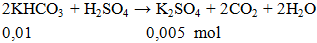 2KHCO3 + H2SO4 → K2SO4 + 2CO2 + 2H2O | Cân bằng phương trình hóa học