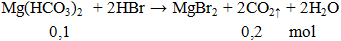 Mg(HCO3)2  + 2HBr → MgBr2 + 2CO2 ↑ + 2H2O | Cân bằng phương trình hóa học