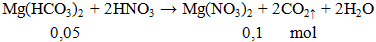 Mg(HCO3)2 + 2HNO3 → Mg(NO3)2 + 2CO2 ↑ + 2H2O | Cân bằng phương trình hóa học