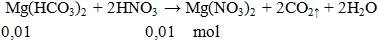 Mg(HCO3)2 + 2HNO3 → Mg(NO3)2 + 2CO2 ↑ + 2H2O | Cân bằng phương trình hóa học