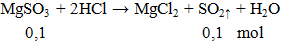 MgSO3 + 2HCl → MgCl2 + SO2 ↑ + H2O | Cân bằng phương trình hóa học