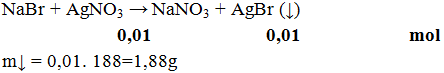 NaBr + AgNO3 → NaNO3 + AgBr ( ↓) | Cân bằng phương trình hóa học