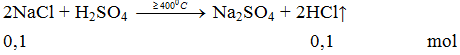 2NaCl + H2SO4 → Na2SO4 + 2HCl ↑ | Cân bằng phương trình hóa học