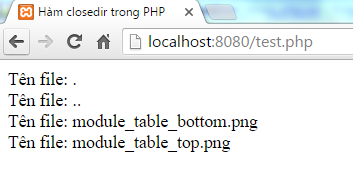 Hàm opendir trong PHP