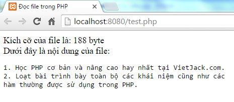 Đọc file trong PHP