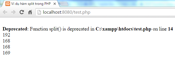Hàm split trong PHP