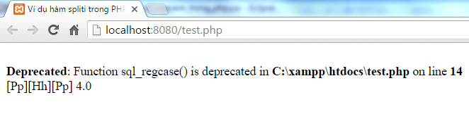 Hàm sql-regcase trong PHP