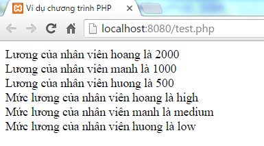 Mảng liên hợp trong PHP