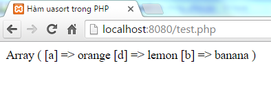 Hàm uasort trong PHP