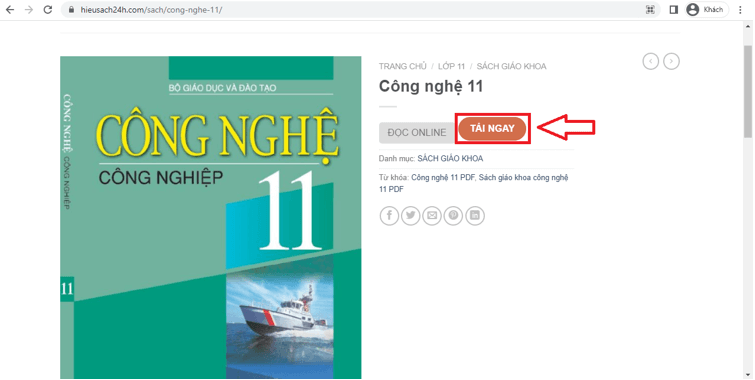 Sách Công nghệ công nghiệp 11 (ảnh 1)