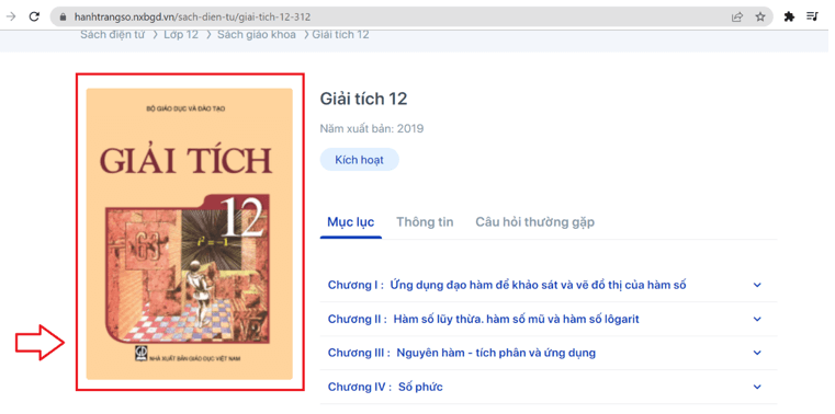 Sách Giải tích 12 (ảnh 1)