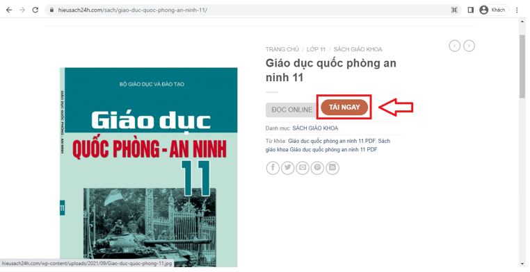 Sách Giáo dục quốc phòng - an ninh 11 (ảnh 1)