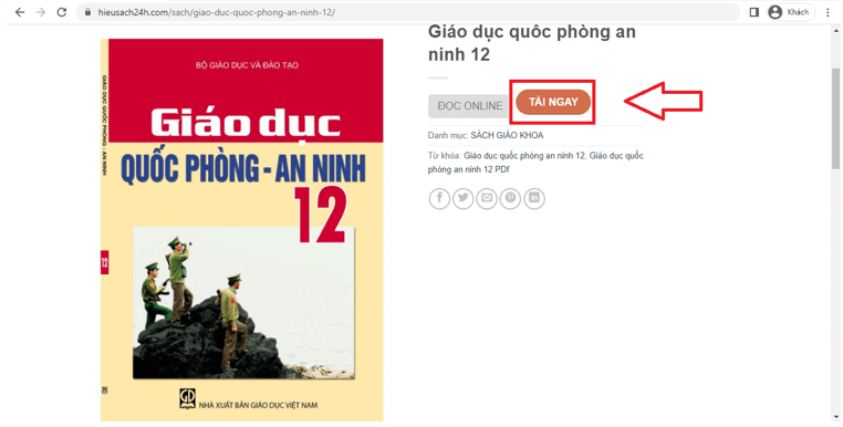 Sách Giáo dục quốc phòng - an ninh 12 (ảnh 1)