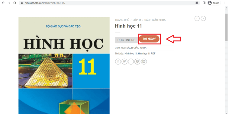 Sách Hình học 11 (ảnh 1)