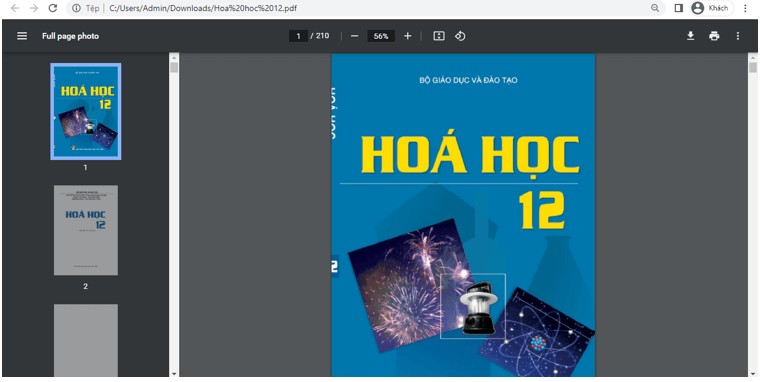 Sách Hóa học 12 (ảnh 1)