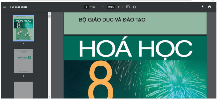 Sách Hóa học 8 (ảnh 1)