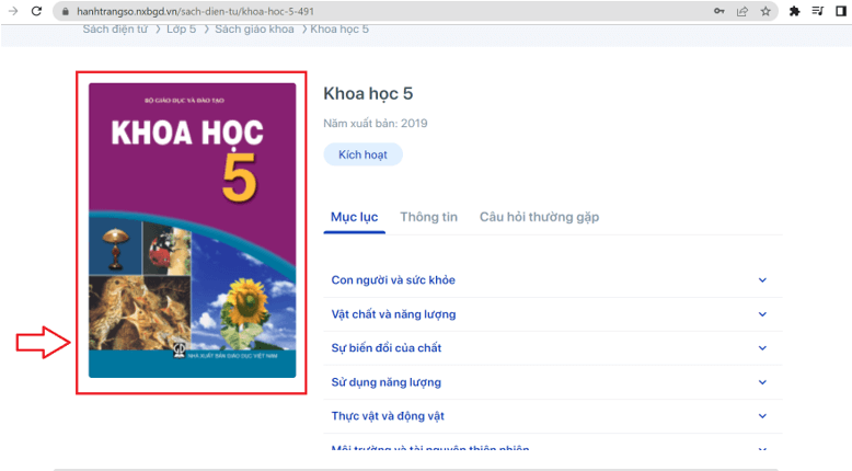 Sách Khoa học lớp 5 (ảnh 1)