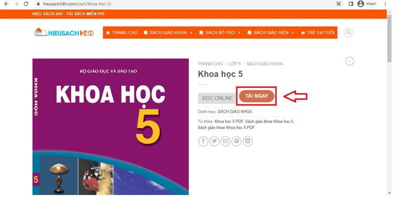 Sách Khoa học lớp 5 (ảnh 1)