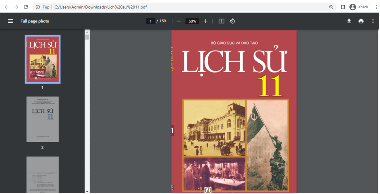 Sách Lịch sử 11 (ảnh 1)