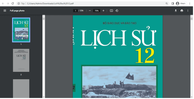 Sách Lịch sử 12 (ảnh 1)