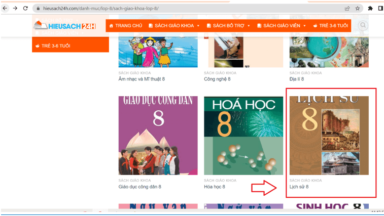 Sách Lịch sử 8 (ảnh 1)