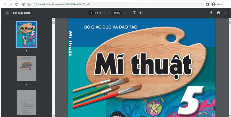 Sách Mĩ thuật lớp 5 (ảnh 1)