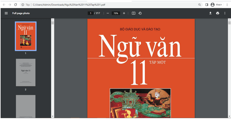 Sách Ngữ văn 11 (ảnh 1)