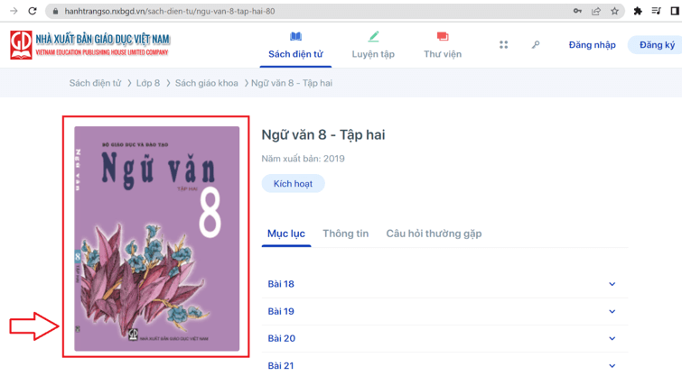 Sách Ngữ văn 8 (ảnh 1)