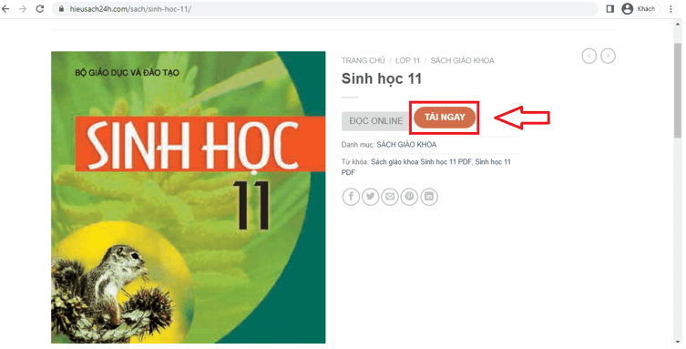 Sách Sinh học 11 (ảnh 1)