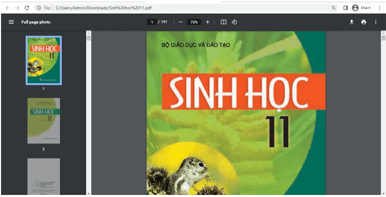 Sách Sinh học 11 (ảnh 1)